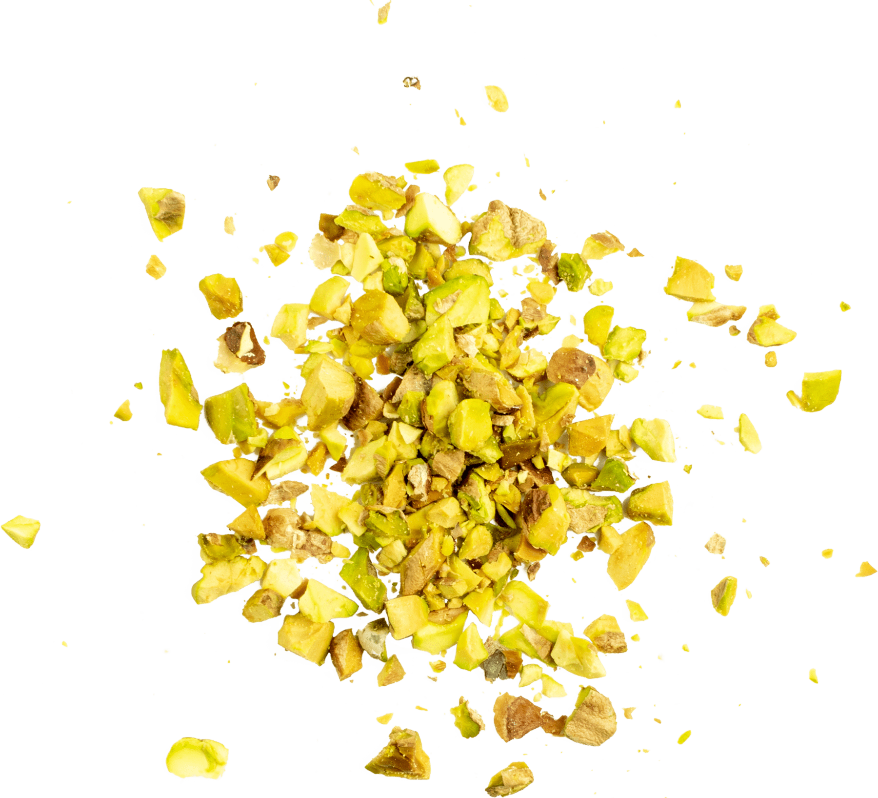 Crushed pistachios pile