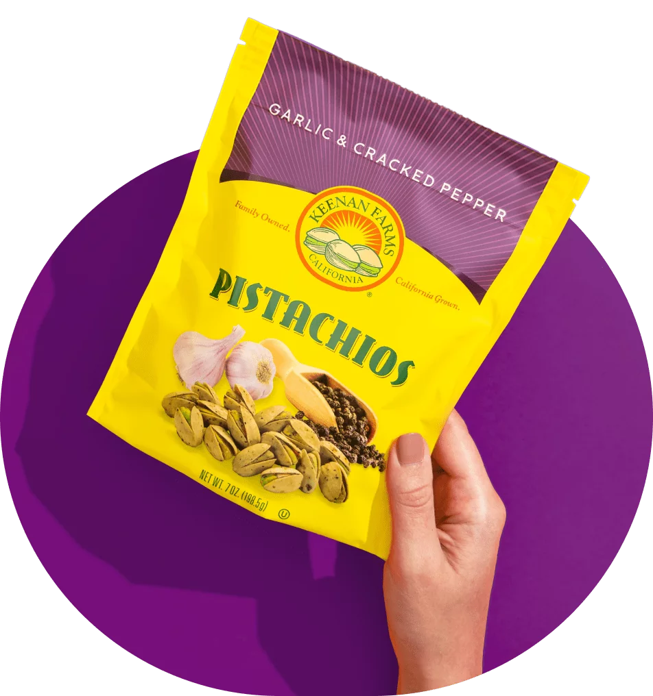 Keenan Farms In-Shell Pistachios Garlic & Cracked Pepper