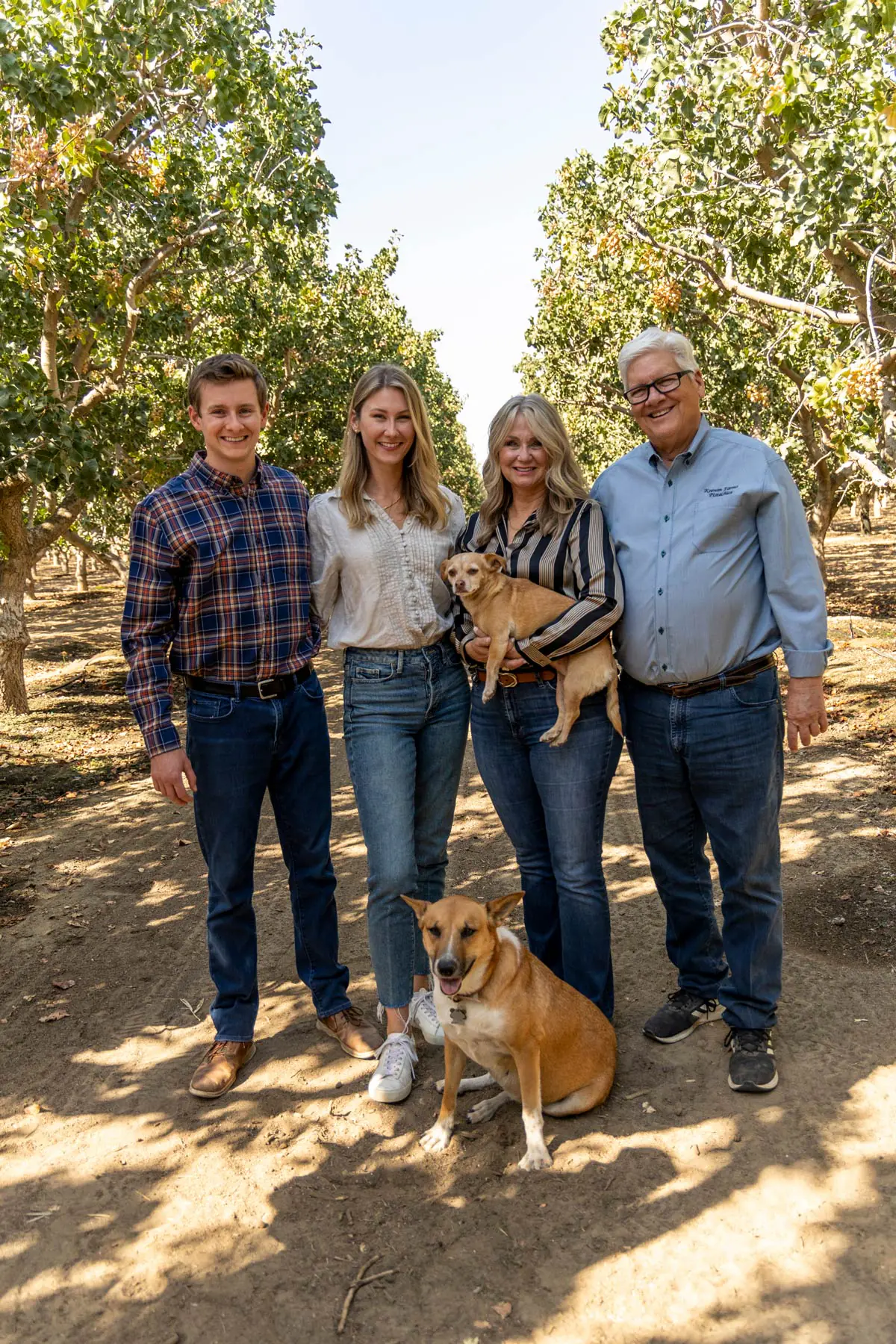 Keenan family at the pistachio orchard